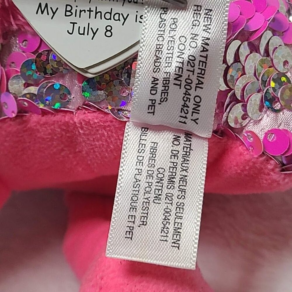 Ty Beanie Boo Flippables Pinky Flamingo 9" Beanie Color Changing Sequins w/ Tags - Picture 6 of 10